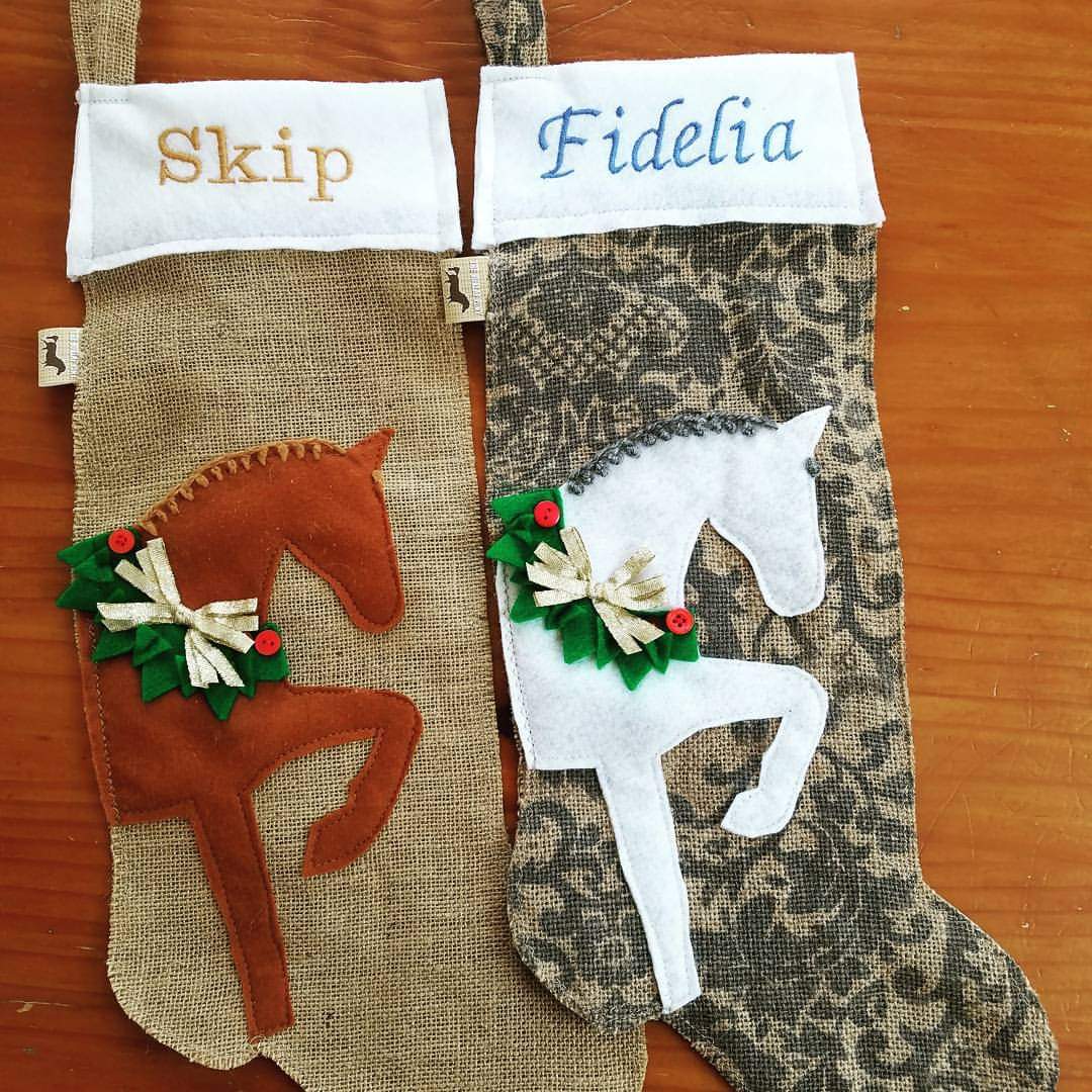 Gold Glitter Equestrian Collection Holiday Stocking - Image 2